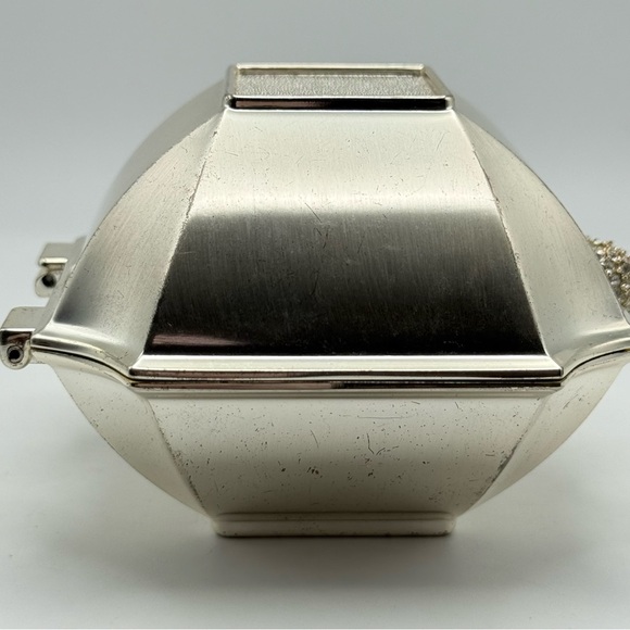 Things Remembered Silver Tone Trinket Box Rhinestones Heart Rings Earrings - Picture 2 of 11